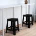 XUEGW 6 Pack Plastic Stools 16.9 Inch Black Nesting Stools Portable Backless Bar Stool Flexible Seating Chairs for Classroom Office Home