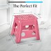 XUEGW Folding Lightweight Step Stool - Sturdy Enough to Support Adults - Opens Easy with One Flip - Great for Kitchen, Bathroom or Bedroom (Pink - 13 Inch) XUEGW Folding Lightweight Step Stool - Sturdy Enough to Support Adults - Opens Easy with One Flip - Great for Kitchen, Bathroom or Bedroom (Pink - 13 Inch)
