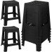 XUEGW 6 Pack Plastic Stools 16.9 Inch Black Nesting Stools Portable Backless Bar Stool Flexible Seating Chairs for Classroom Office Home