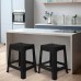 XUEGW 6 Pack Plastic Stools 16.9 Inch Black Nesting Stools Portable Backless Bar Stool Flexible Seating Chairs for Classroom Office Home