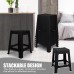 XUEGW 6 Pack Plastic Stools 16.9 Inch Black Nesting Stools Portable Backless Bar Stool Flexible Seating Chairs for Classroom Office Home