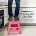XUEGW Folding Lightweight Step Stool - Sturdy Enough to Support Adults - Opens Easy with One Flip - Great for Kitchen, Bathroom or Bedroom (Pink - 13 Inch) XUEGW Folding Lightweight Step Stool - Sturdy Enough to Support Adults - Opens Easy with One Flip - Great for Kitchen, Bathroom or Bedroom (Pink - 13 Inch)